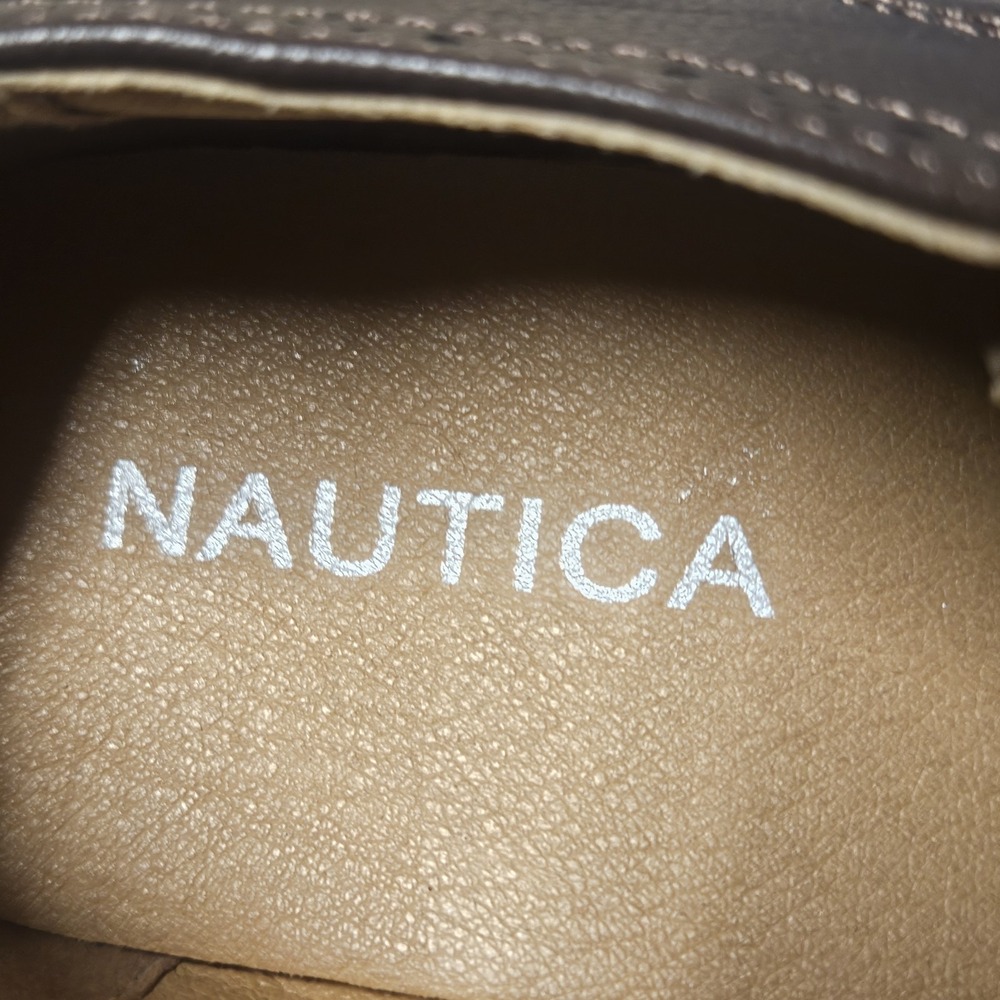 Mens Nautica Size 10 Dress Shoes Brown Lace‎ Up - Picture 5 of 7
